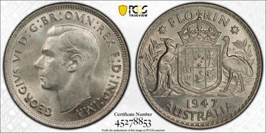 1947(m) Florin KM-40a  Ag MS64