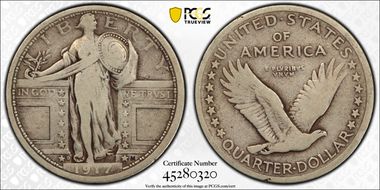 1917-D 25C Type 1 F12