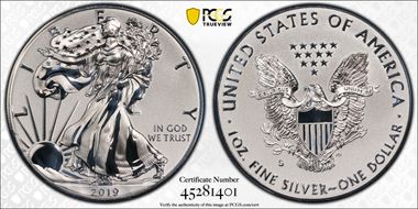 2019-S $1 Silver Eagle Enhanced Rev PR First Strike PR70