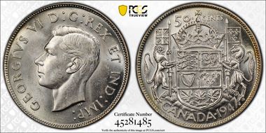 1947 50C Straight 7, Maple Leaf MS64