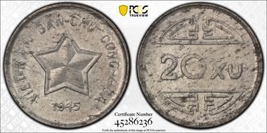 1945 20 Xu Lec-1a Tranche Rainurée MS61