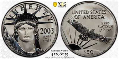 2003 $50 Statue of Liberty MS69
