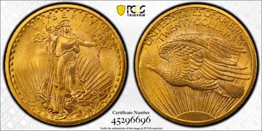 1907 $20 Saint-Gaudens MS65+