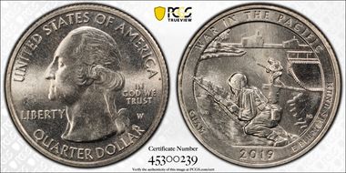 2019-W 25C War in the Pacific NP Early Find MS66