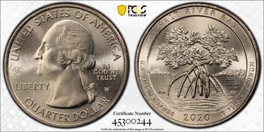 2020-W 25C Salt River Bay NP V75 Early Find MS66