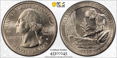 2020-W 25C Marsh-Billings-Rockefeller NP V75 Early Find MS65