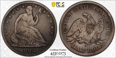 1861-S 50C WB-8 Large S N1