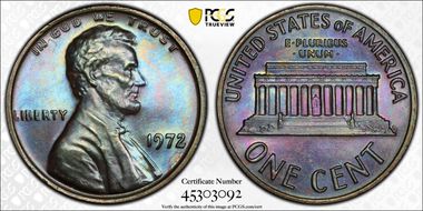 1972 1C Doubled Die Obverse MS65BN