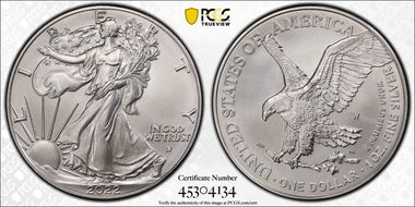 2022-W $1 Burnished Silver Eagle SP70
