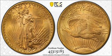 1908-D $20 Motto MS65+