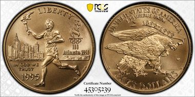 1995-W $5 Torch Runner MS70