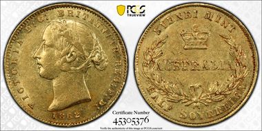 1862-SY 1/2 Sov AU55