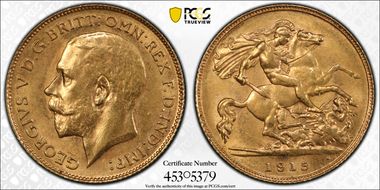 1915-P 1/2 Sov S-4008 MS63