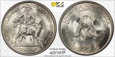 1938 50C New Rochelle MS66+ 