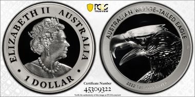 2022-P $1 Wedge-Tailed Eagle Ultra High Relief PR69DCAM