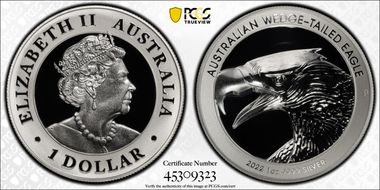 2022-P $1 Wedge-Tailed Eagle Ultra High Relief PR70DCAM