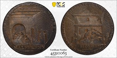 (c.1790) Tk 1/2D DH-7 Carmarthenshire Carmarthen MS63BN