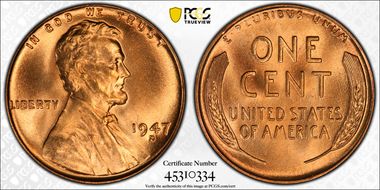 1947-D 1C MS67RD