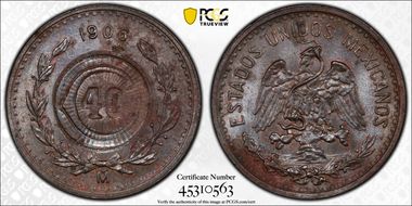 "1906" (1915) 40C KM-694 Estado de Toluca MS62BN