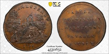 1796 Tk 1/2D DH-1 Sussex, Battle MS64BN