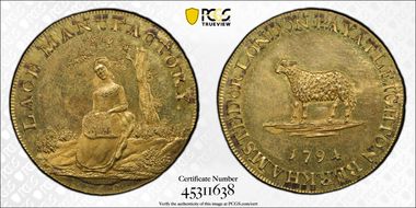 1794 Tk 1/2D DH-3c Bedfordshire Leighton Buzzard Gilt PR62