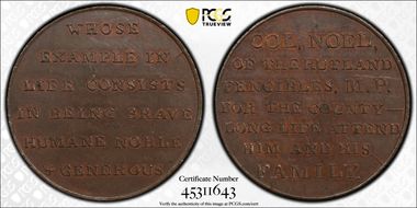 (c.1790) Tk 1/2D DH-1 Rutland, County MS63BN