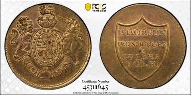 (c.1790) Tk 1/2D DH-68 Yorkshire Brass York MS62