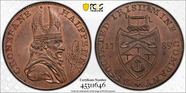 1789 Tk 1/2D DH-8 Wicklow, Cronebane MS65RB