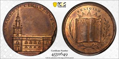 (c.1790) Tk 1/2D DH-567 Middlesex, Skidmore's MS65RB