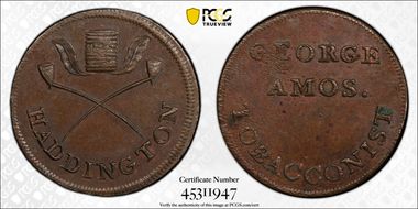 (c.1790) Tk 1/4D DH-1 Haddingtonshire Haddington MS63BN