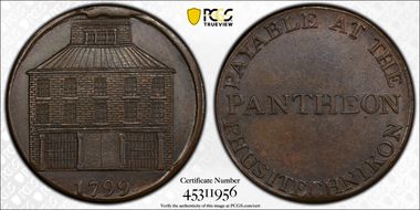 1799 Tk 1/2D DH-347 Dublin, Pantheon MS63BN