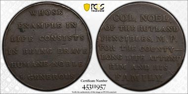 (c.1790) Tk 1/2D DH-1 Rutland, County XF45BN