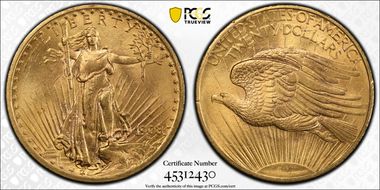 1908 $20 No Motto MS63