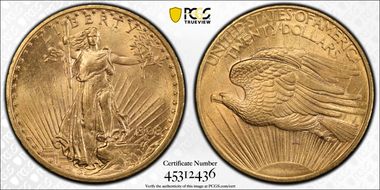 1908 $20 No Motto MS64