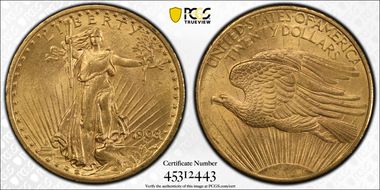 1908 $20 No Motto MS63