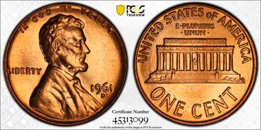1961-D 1C MS65RD