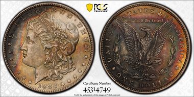 1886 $1 AU58+