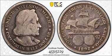 1892 50C Columbian VG10