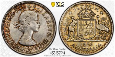 1956(m) Florin KM-60  Ag MS64