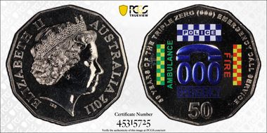 2011 50C Triple Zero Anniversary Colorized MS68