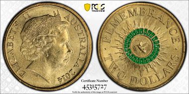 2014 $2 Remembrance - Colorized MS64