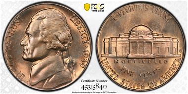 1939-S 5C Reverse of 1938 MS67FS