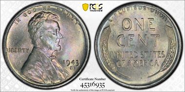 1943-S 1C MS66