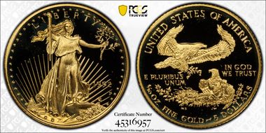 1992-P $5 Gold Eagle PR69DCAM