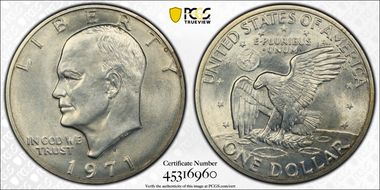 1971-S $1 Silver MS66