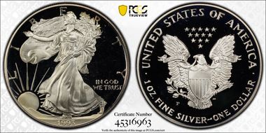 1993-P $1 Silver Eagle PR68DCAM