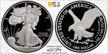 2021-W  $1 Silver Eagle - Type 2 PR70DCAM
