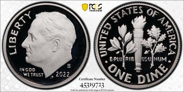 2022-S 10C Silver First Strike PR70DCAM