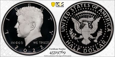 2022-S 50C Silver First Strike PR70DCAM