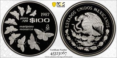 1987-Mo 100 P Monarch Butterflies KM-537  Ag PR69DCAM